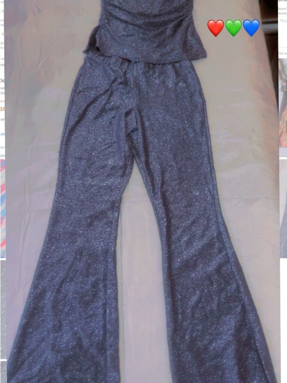 Sparkle Flare Pants - silverGlitter
